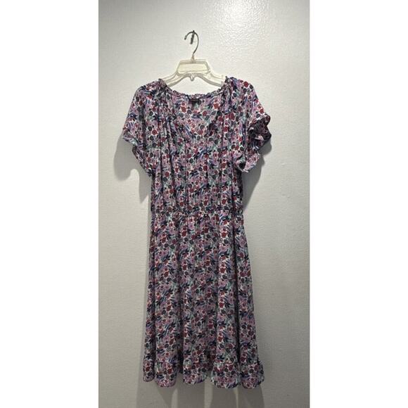 Talbots Dresses & Skirts - Talbots Women’s Size 16 Paradise Floral Popover Dress Ruffle Trim Multi Color